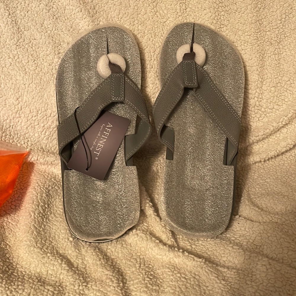 Mens Grey Flip Flops